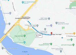 Схема проезда до консульства РФ в Астане